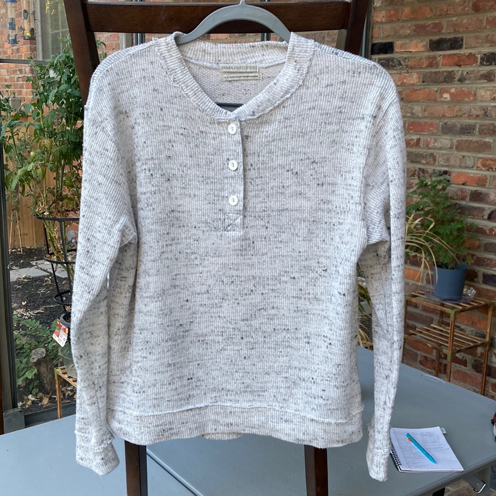 Distressed casual long sleeve sweater